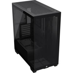 CORSAIR 3500X Mid-Tower ATX PC Case – Panoramic Tempered Glass – Reverse Connection Motherboard Compatible – No Fans Included – Black