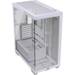 CORSAIR 3500X Mid-Tower ATX PC Case – Panoramic Tempered Glass – Reverse Connection Motherboard Compatible – No Fans Included – White