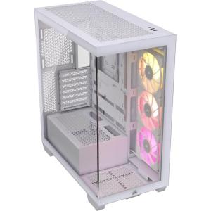 CORSAIR iCUE Link 3500X RGB Mid-Tower ATX PC Case – Panoramic Tempered Glass – Reverse Connection Motherboard Compatible – 3X CORSAIR iCUE Link RX120 RGB Fans Included – White