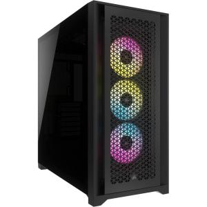 Corsair 5000D Airflow Mid-Tower Case – 3 RGB Fans – Lighting Controller – High-Airflow Design – RapidRoute Cable Management – True White(Black)