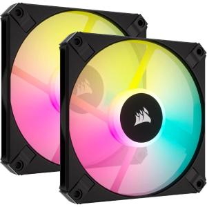 Corsair AF120 RGB Slim, 120mm PWM Fluid Dynamic Bearing Fan – Thin Profile for Small-Form Cases – Low-Noise – Up to 2000 RPM – 8 Addressable RGB LEDs – Single Pack – White(Black)
