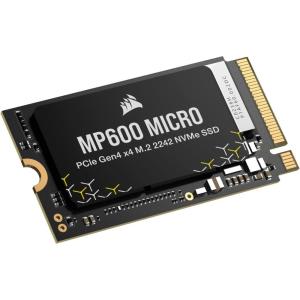 Corsair MP600 Micro 1TB M.2 NVMe PCIe x4 Gen4 2 SSD – M.2 2242 – Up to 5,100MB/sec Sequential Read – High-Density 3D TLC NAND – Compatible with Lenovo Legion Go and Thin PCIe 4.0 Laptops – Black(1 TB)