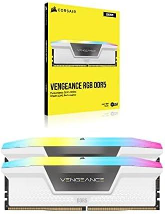 imageCORSAIR VENGEANCE RGB DDR5 RAM 32GB 2x16GB 6200MHz CL36 Intel XMP iCUE Compatible Computer Memory White CMH32GX5M2B6200C36WWhite