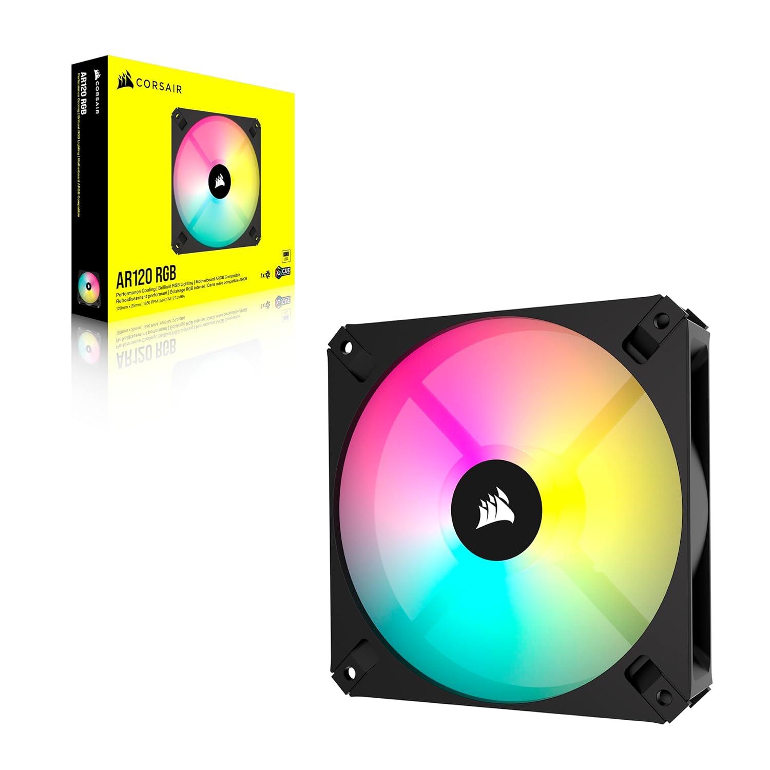 imageCORSAIR iCUE AR120 RGB Digital 120mm ARGBCompatible Single Fan WhiteBlack