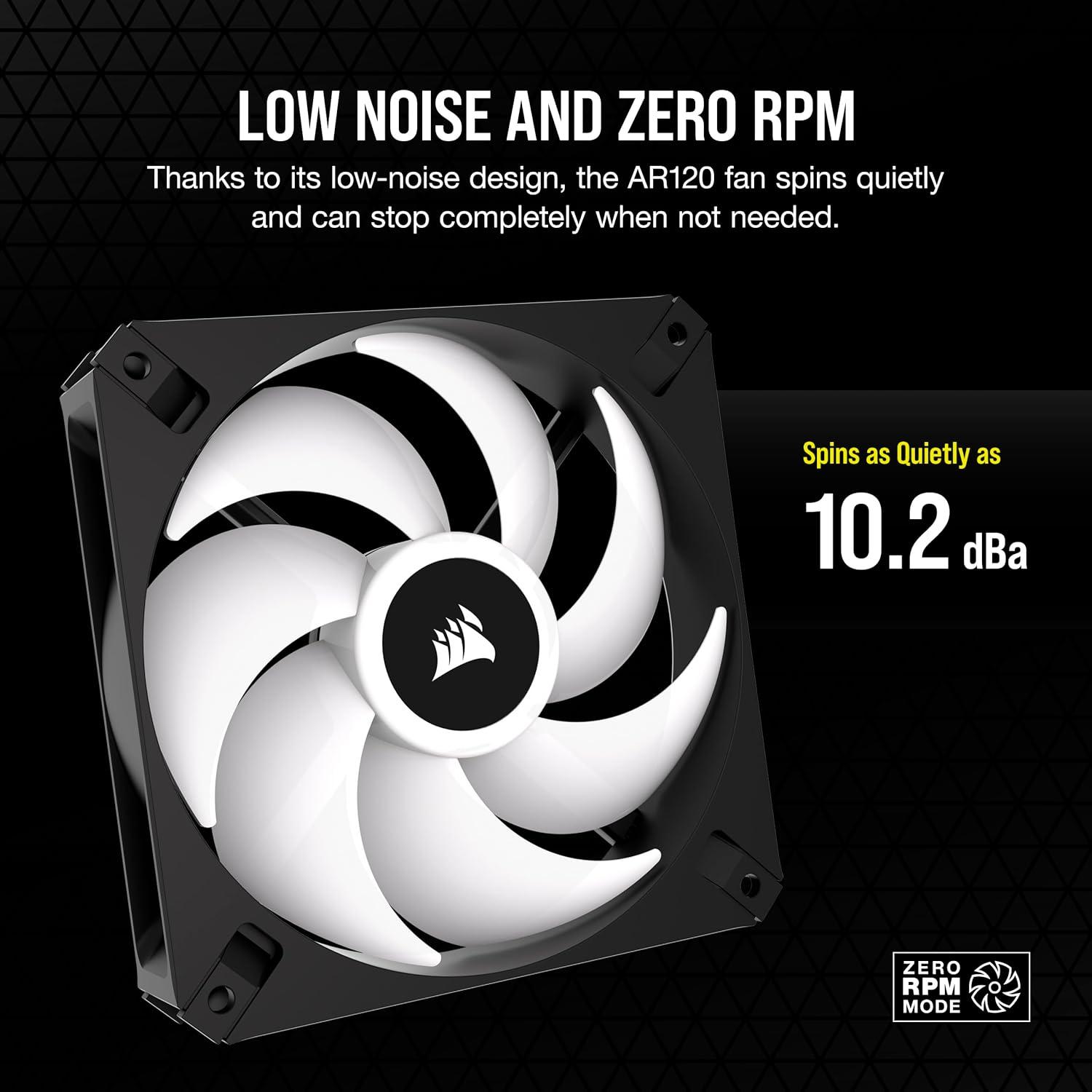 imageCORSAIR iCUE AR120 RGB Digital 120mm ARGBCompatible Single Fan WhiteBlack