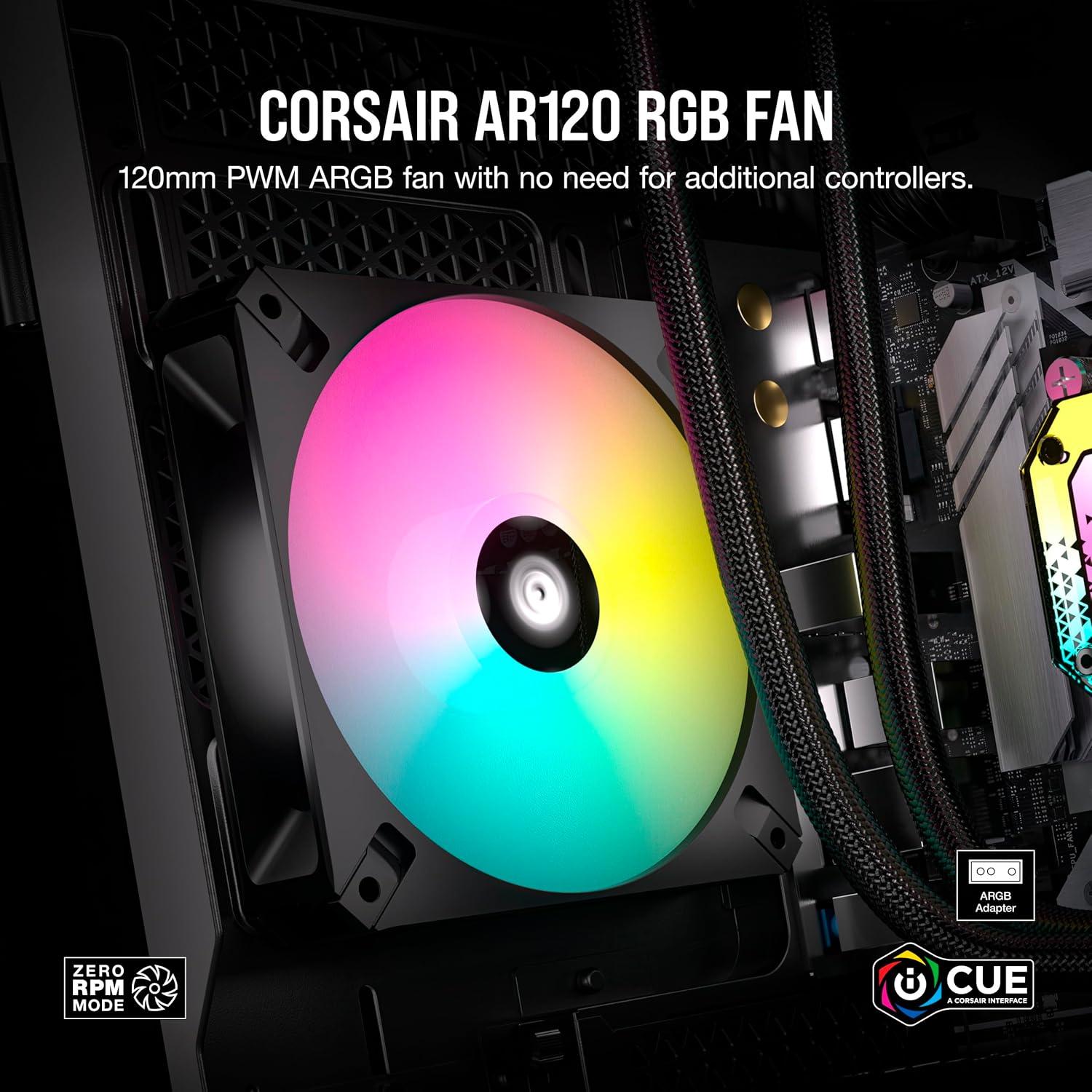 imageCORSAIR iCUE AR120 RGB Digital 120mm ARGBCompatible Single Fan WhiteBlack