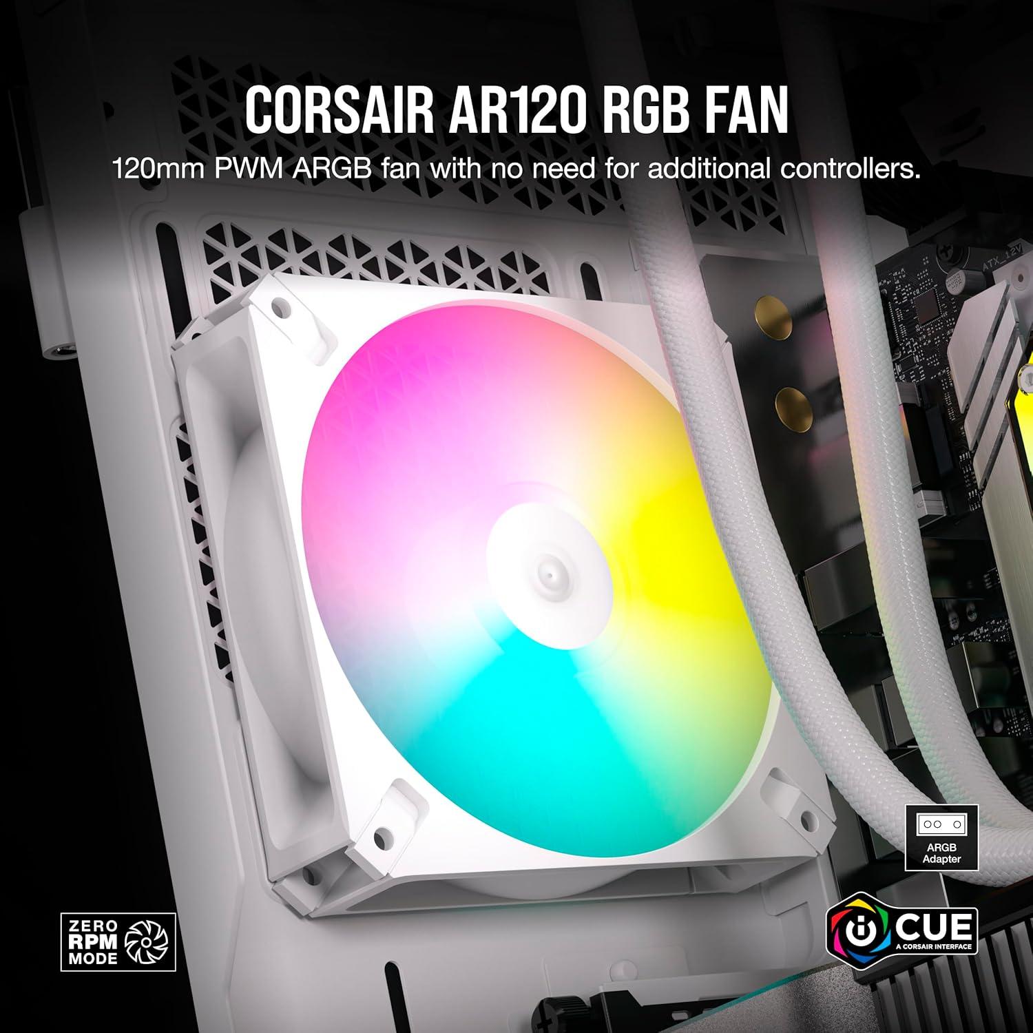 imageCORSAIR iCUE AR120 RGB Digital 120mm ARGBCompatible Single Fan WhiteWhite