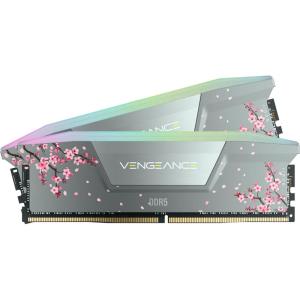 CORSAIR Vengeance RGB DDR5 RAM 32GB (2x16GB) 6000MHz CL30-36-36-76 1.40V AMD Expo Intel XMP 3.0 Computer Memory – Grey (Cherry Blossom) (CMH32GX5M2B6000Z30CB)