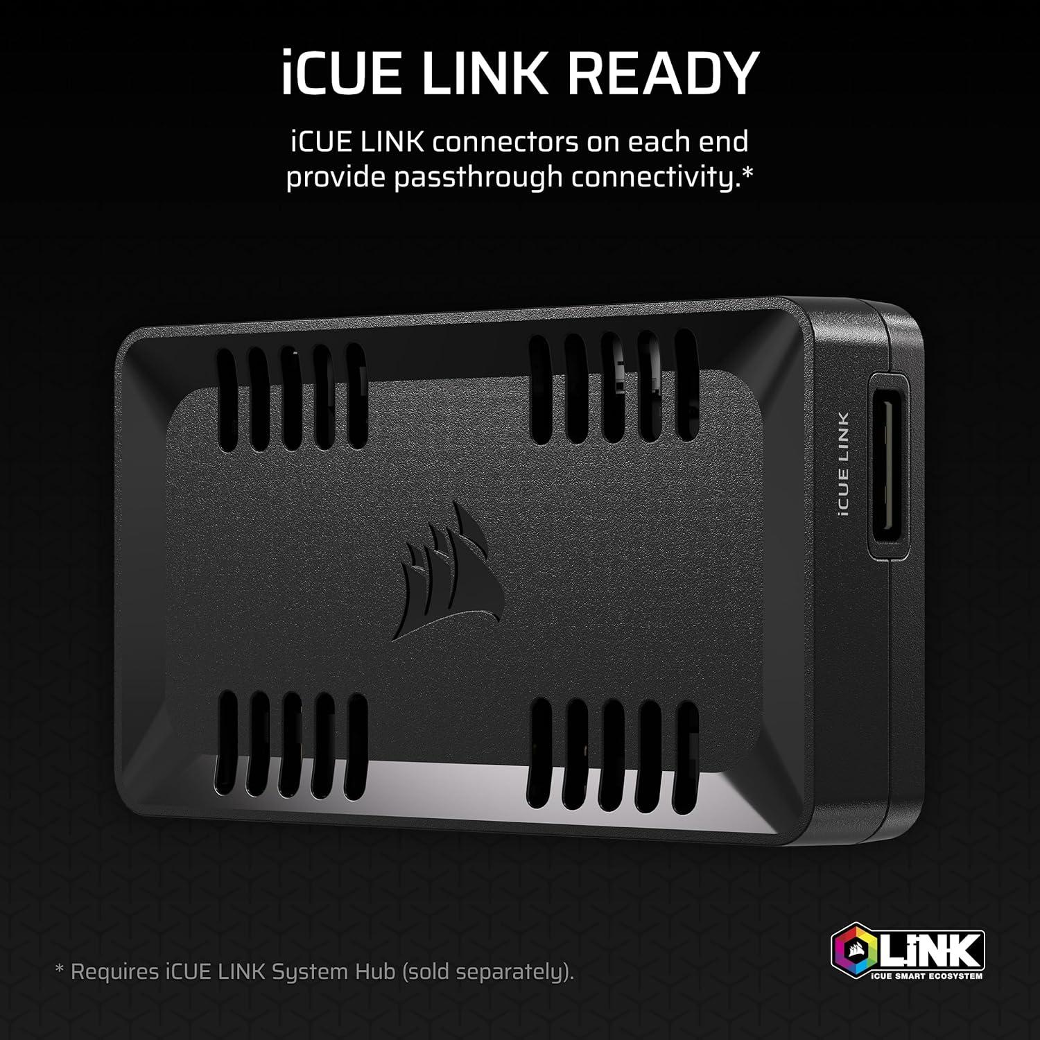 imageCORSAIR Commander Duo iCUE Link RGB Lighting and PWM ARGB Fan Controller Control 12 DaisyChained PWM Fans Two Flexible Temperature Sensors Included Black