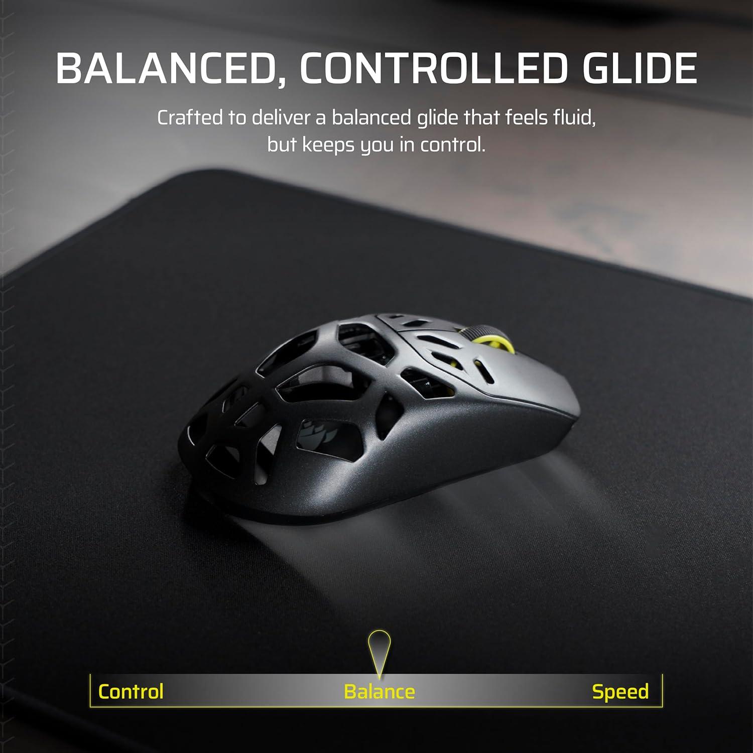imageCorsair MM AntiFray Cloth Gaming Mouse Pads Precision MicroWoven Surface NonSlip Natural Rubber Base Stitched EdgesBlack