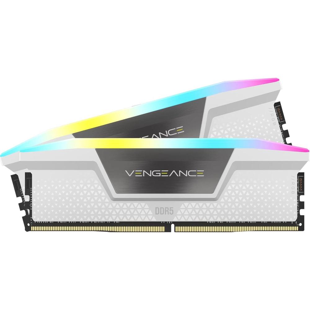 imageCORSAIR VENGEANCE RGB DDR5 RAM 32GB 2x16GB 6000MHz CL36444496 135V Intel XMP 30 Desktop Computer Memory White CMH32GX5M2E6000C36WWhite