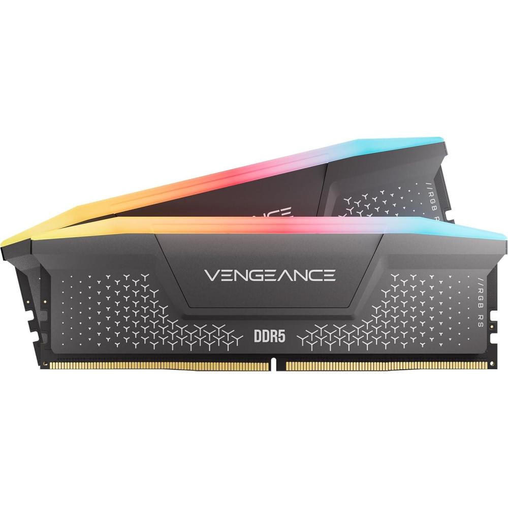 imageCORSAIR Vengeance RGB RS DDR5 RAM 16GB 2x8GB 6000MHz CL36444496 135V AMD EXPO Intel XMP Computer Desktop Memory  Gray CMG16GX5M2E6000Z36