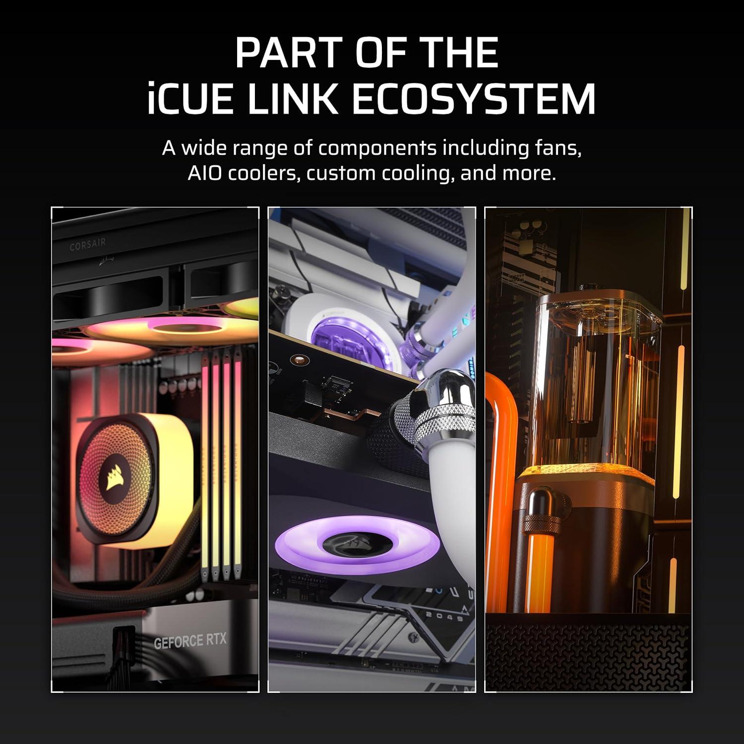 imageCORSAIR iCUE Link XD6 RGB Elite PumpReservoir Unit FlowDrive Max Pump Builtin Temperature Sensor 22 Addressable RGB LEDs 440ml Transparent Nylon Reservoir WhiteStealth Gray