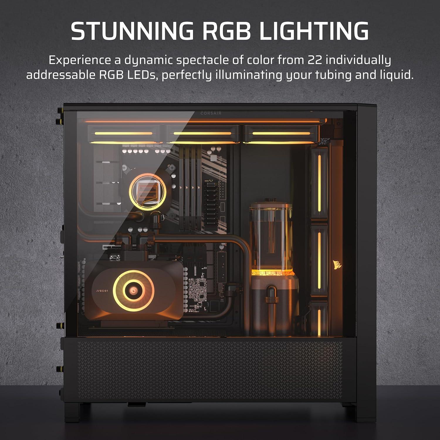 imageCORSAIR iCUE Link XD6 RGB Elite PumpReservoir Unit FlowDrive Max Pump Builtin Temperature Sensor 22 Addressable RGB LEDs 440ml Transparent Nylon Reservoir WhiteStealth Gray