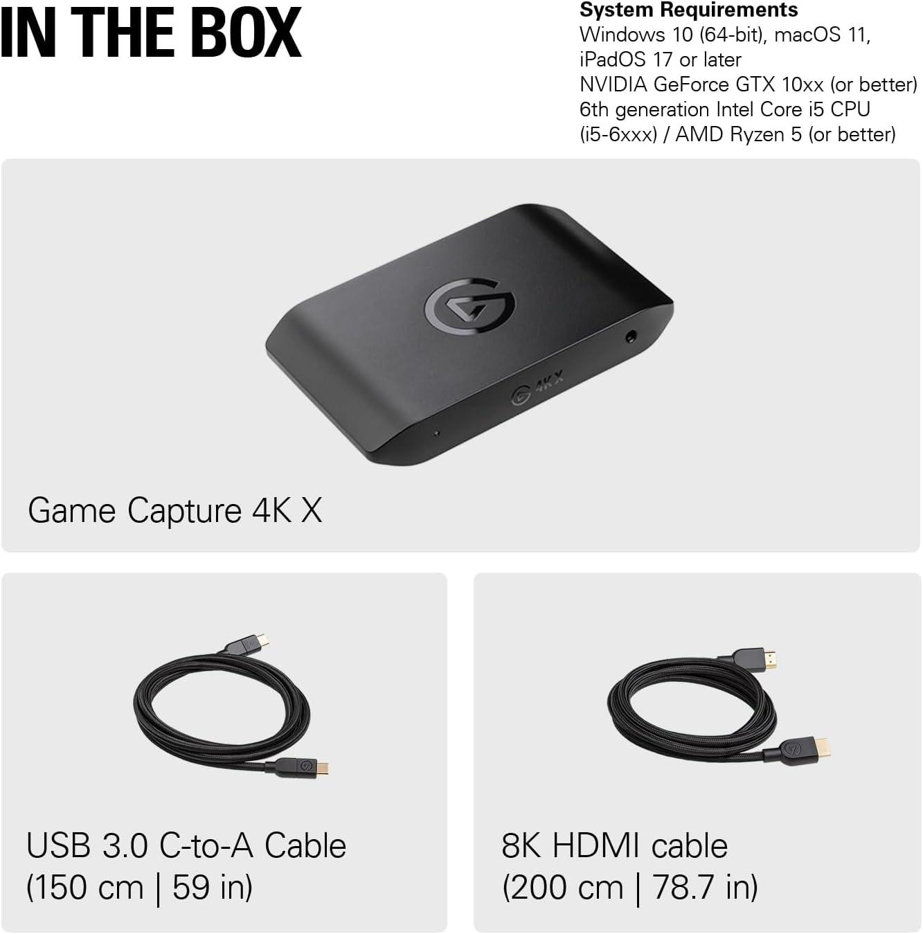 imageElgato 4K S External Capture Card for PS5 Xbox Series XS Switch 2 PC Mac iPad 4K60 1440p120 or 1080p240 Passthrough and Capture HDR10 VRR USBC NearZero Latency4K X