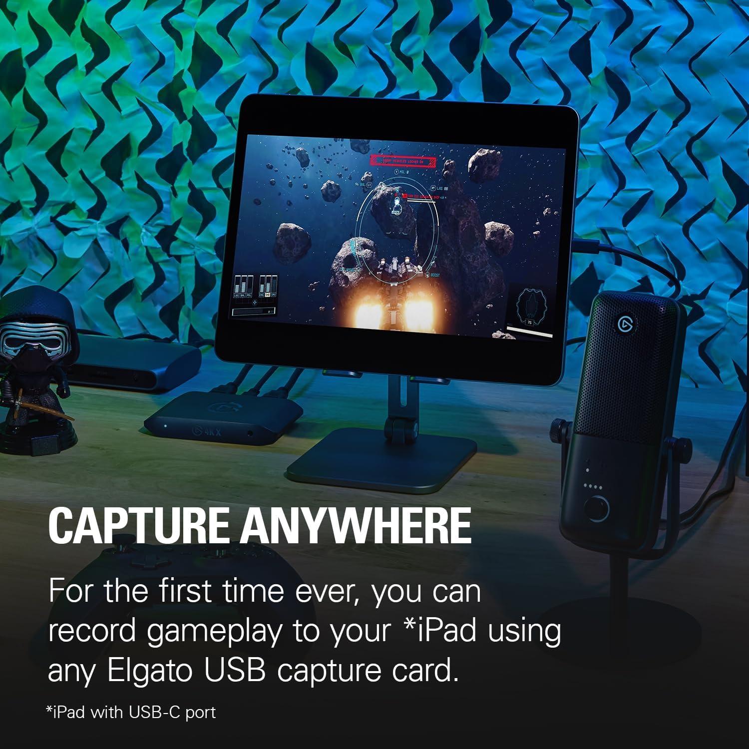 imageElgato 4K S External Capture Card for PS5 Xbox Series XS Switch 2 PC Mac iPad 4K60 1440p120 or 1080p240 Passthrough and Capture HDR10 VRR USBC NearZero Latency4K X