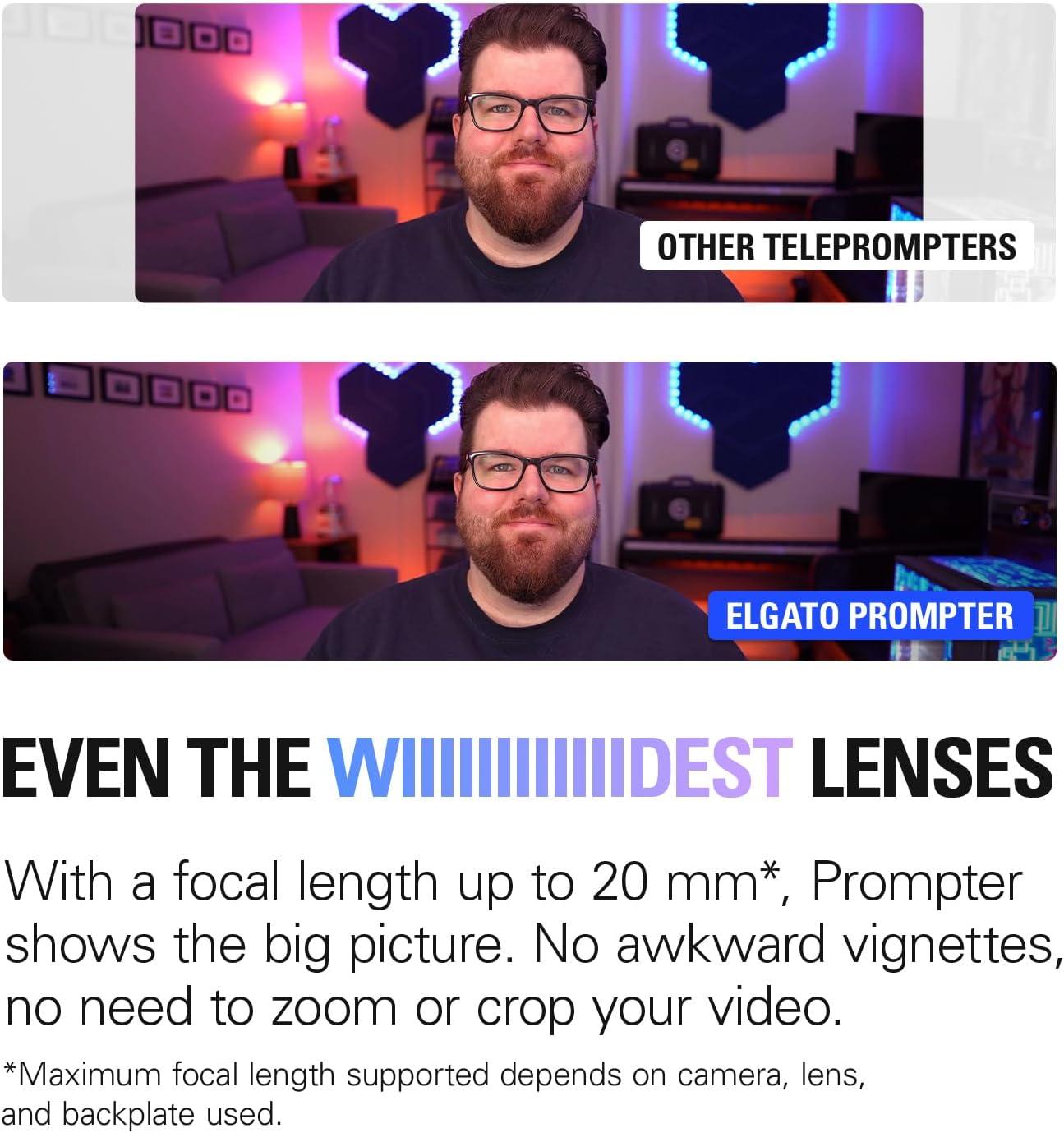 imageElgato Prompter Teleprompter with Builtin Screen for YouTube Twitch Zoom and More 1080 pixels Supports DSLRWebcamSmartphone Drag amp Drop Monitor Display Works with MacPC amp Stream DeckPrompter