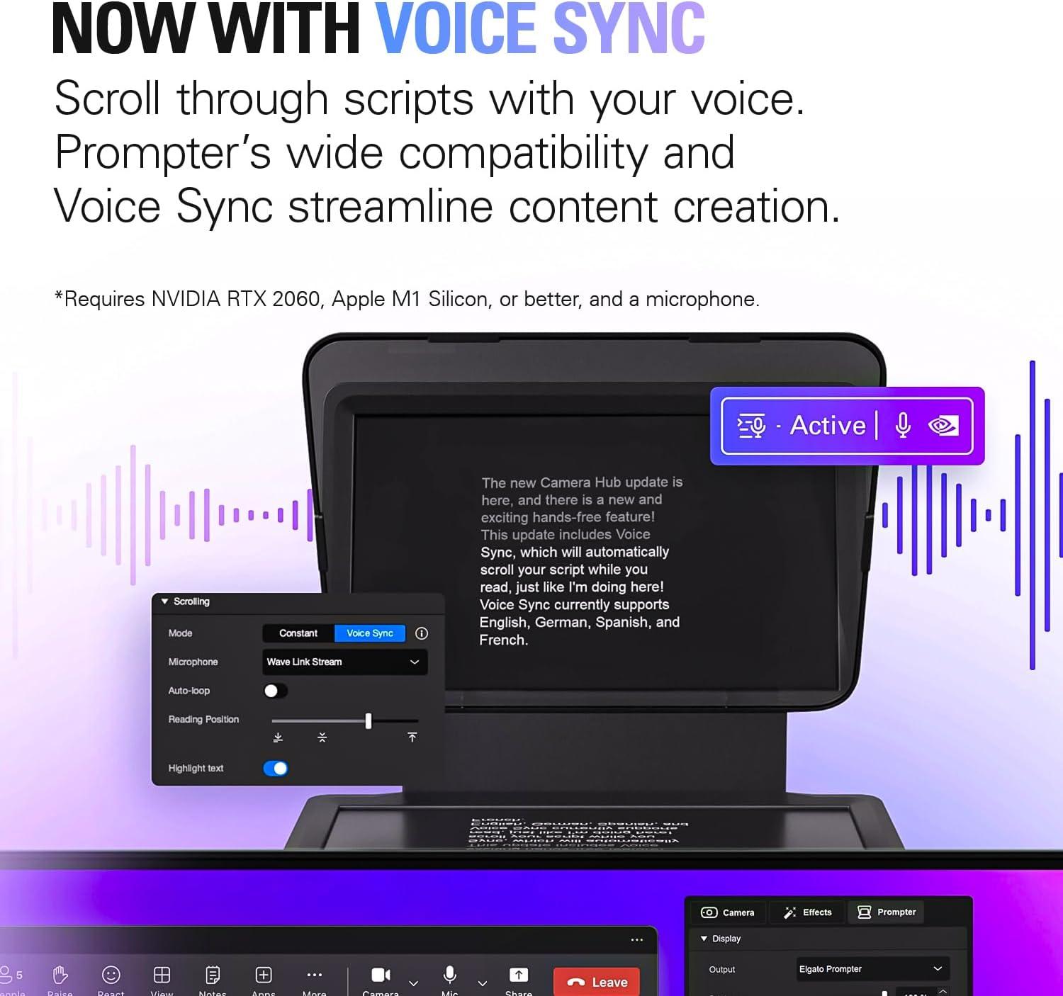 imageElgato Prompter Teleprompter with Builtin Screen for YouTube Twitch Zoom and More 1080 pixels Supports DSLRWebcamSmartphone Drag amp Drop Monitor Display Works with MacPC amp Stream DeckPrompter