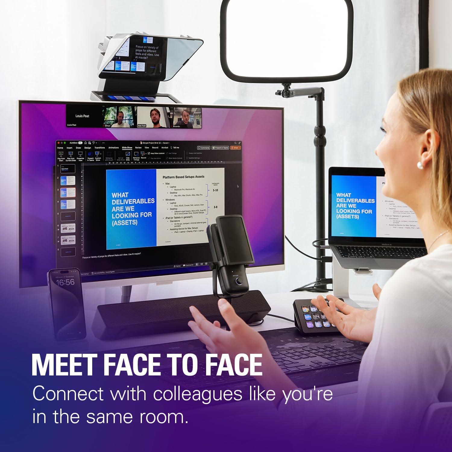 imageElgato Prompter Teleprompter with Builtin Screen for YouTube Twitch Zoom and More 1080 pixels Supports DSLRWebcamSmartphone Drag amp Drop Monitor Display Works with MacPC amp Stream DeckPrompter