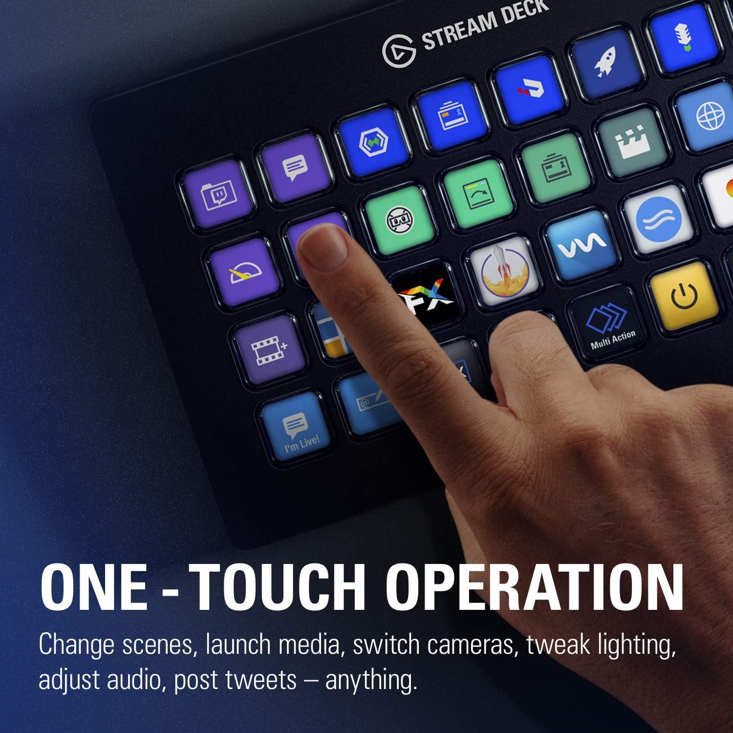 imageElgato Stream Deck XL Advanced Studio Controller 32 Macro Keys Trigger Actions in apps and Software Like OBS Twitch YouTube and More USB Works with Mac and PC32 Keys