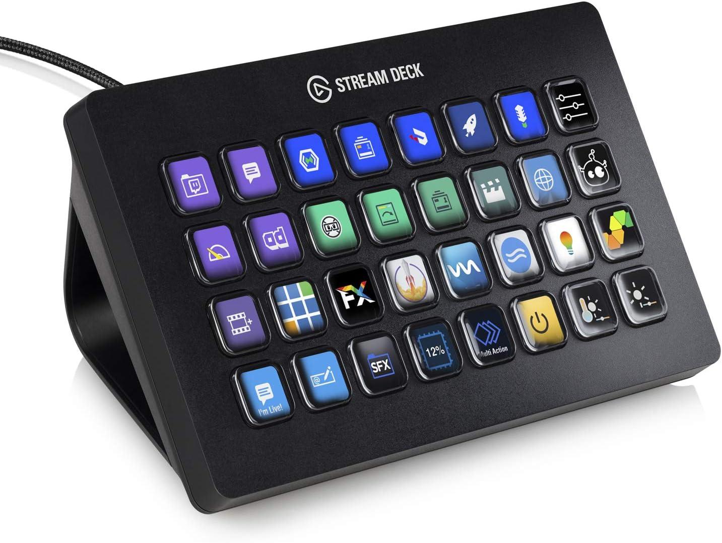 imageElgato Stream Deck XL Advanced Studio Controller 32 Macro Keys Trigger Actions in apps and Software Like OBS Twitch YouTube and More USB Works with Mac and PC32 Keys