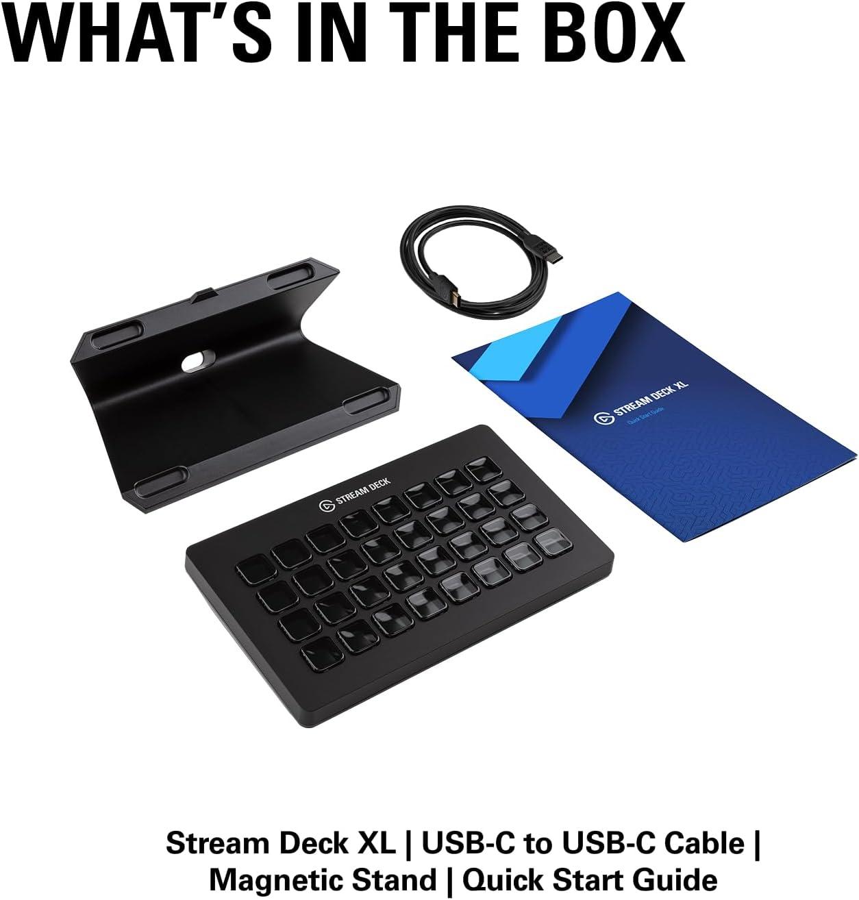 imageElgato Stream Deck XL Advanced Studio Controller 32 Macro Keys Trigger Actions in apps and Software Like OBS Twitch YouTube and More USB Works with Mac and PC32 Keys