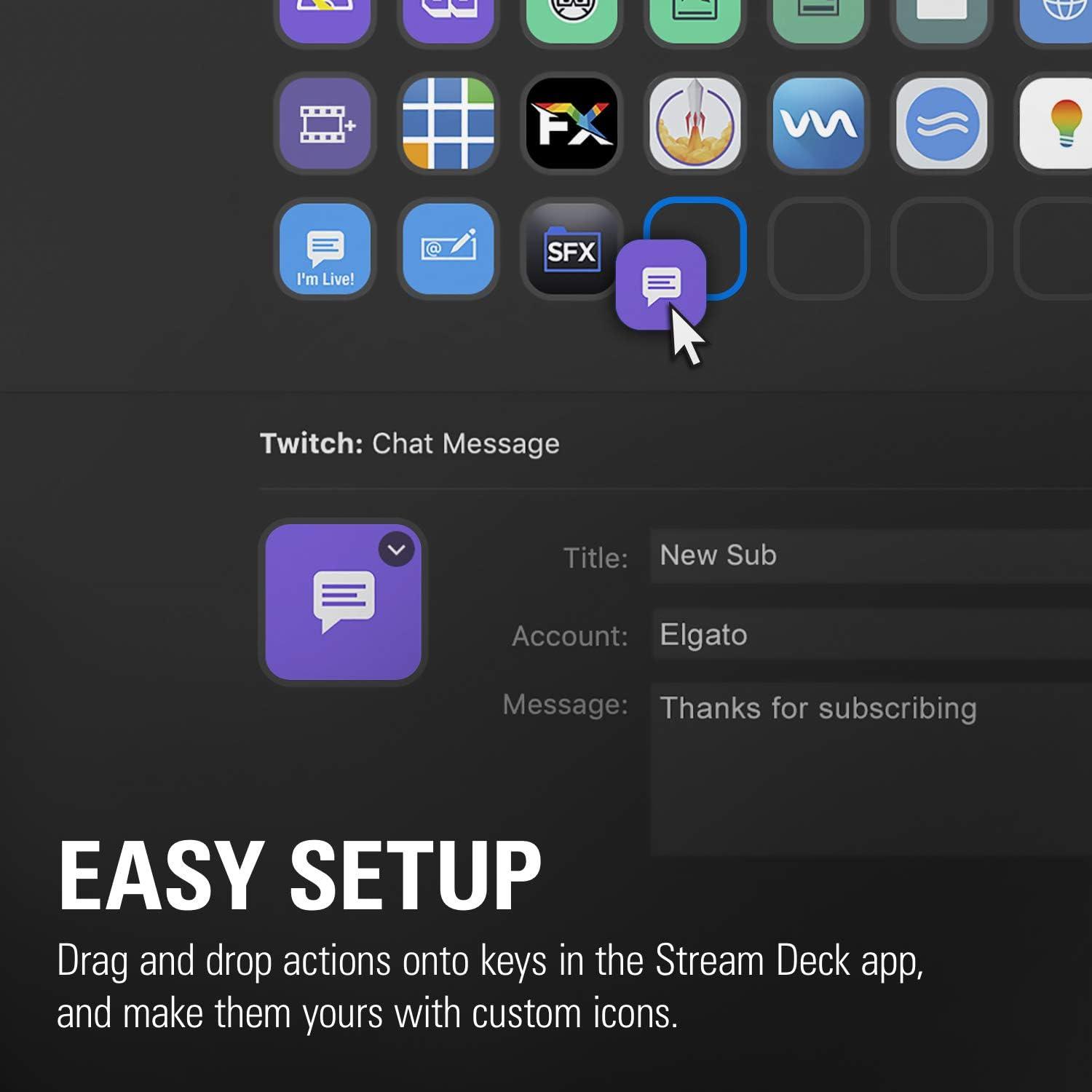 imageElgato Stream Deck XL Advanced Studio Controller 32 Macro Keys Trigger Actions in apps and Software Like OBS Twitch YouTube and More USB Works with Mac and PC32 Keys