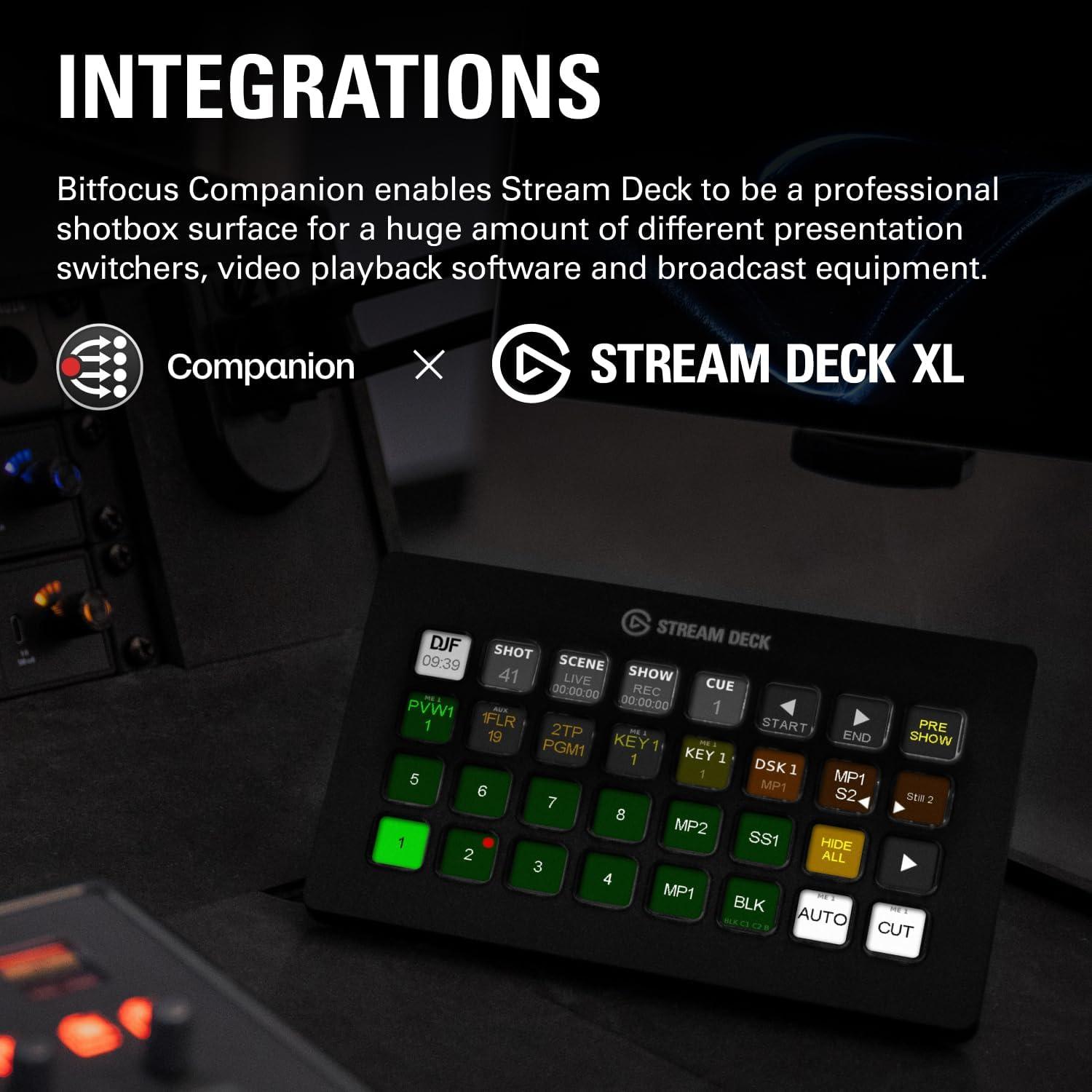 imageElgato Stream Deck XL Advanced Studio Controller 32 Macro Keys Trigger Actions in apps and Software Like OBS Twitch YouTube and More USB Works with Mac and PC32 Keys