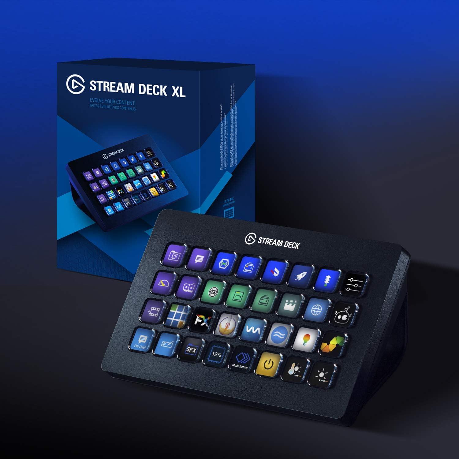 imageElgato Stream Deck XL Advanced Studio Controller 32 Macro Keys Trigger Actions in apps and Software Like OBS Twitch YouTube and More USB Works with Mac and PC32 Keys