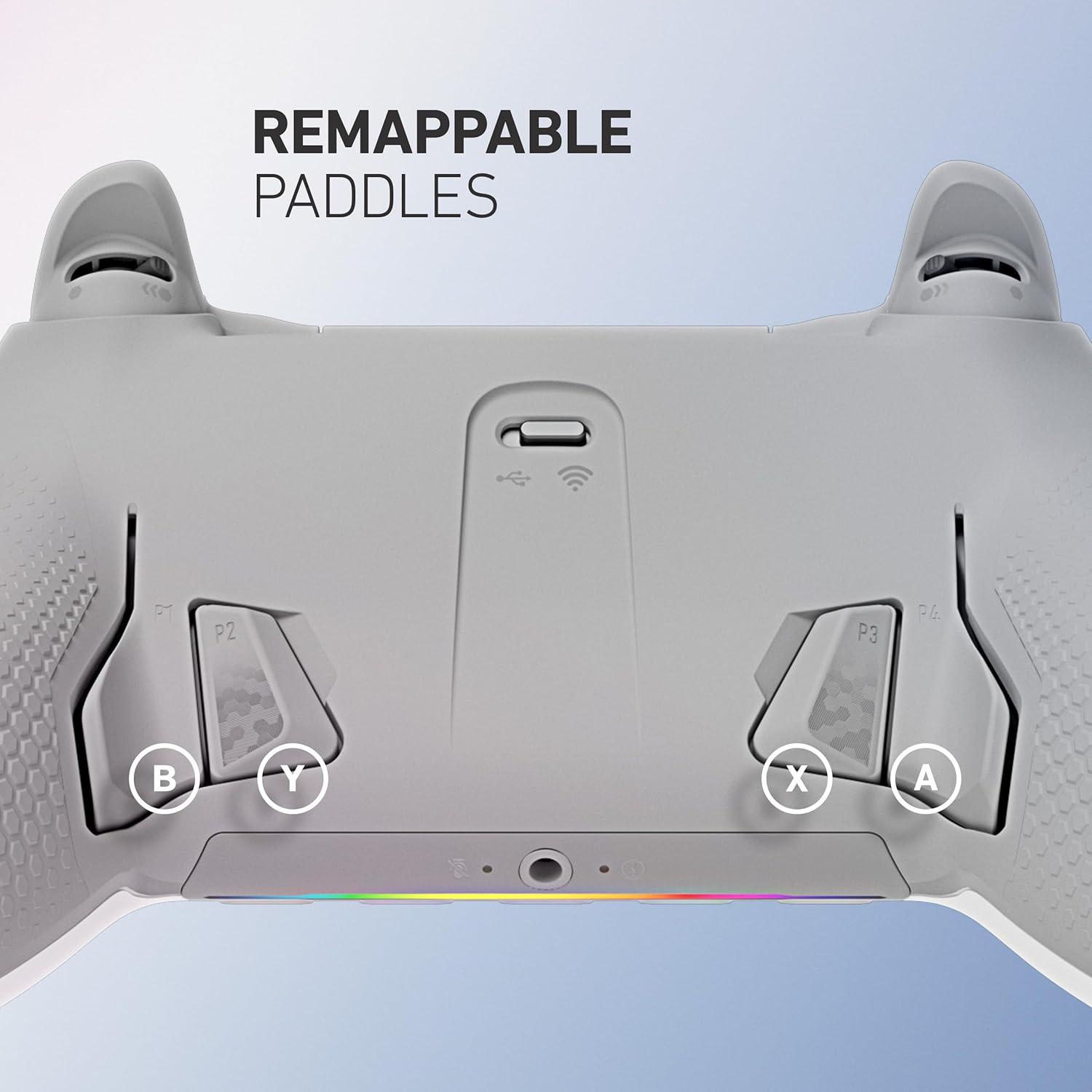 imageSCUF ENVISION PRO V1 2023 COD Warzone Light Wireless PC Only Gaming Controller Five Remappable GKeys Remappable Back Paddles Instant Triggers iCUE CompatibleWhite