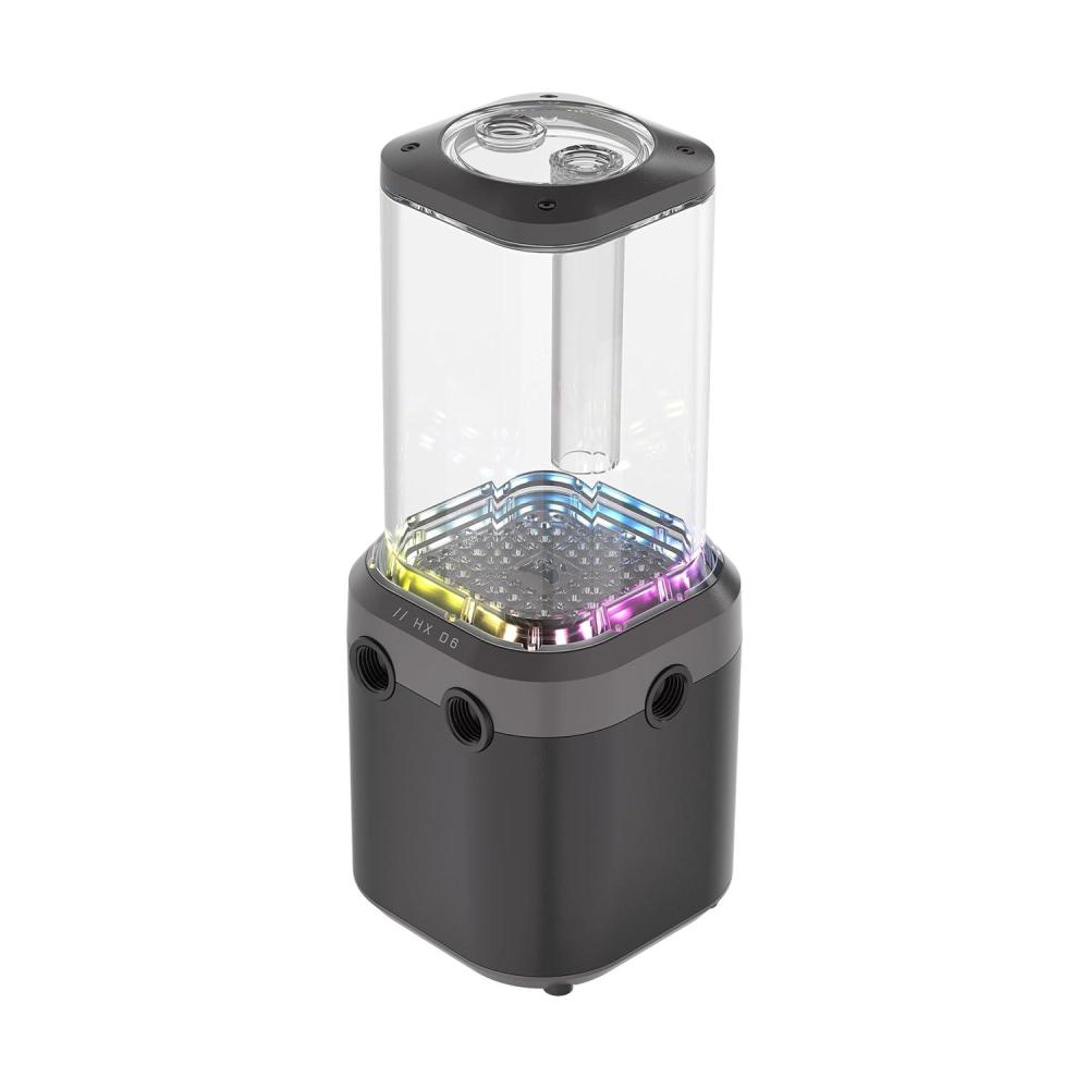 imageCORSAIR iCUE Link XD6 RGB Elite PumpReservoir Unit  FlowDrive Max Pump Builtin Temperature Sensor 22 Addressable RGB LEDs 440ml Transparent Nylon Reservoir  WhiteStealth Gray