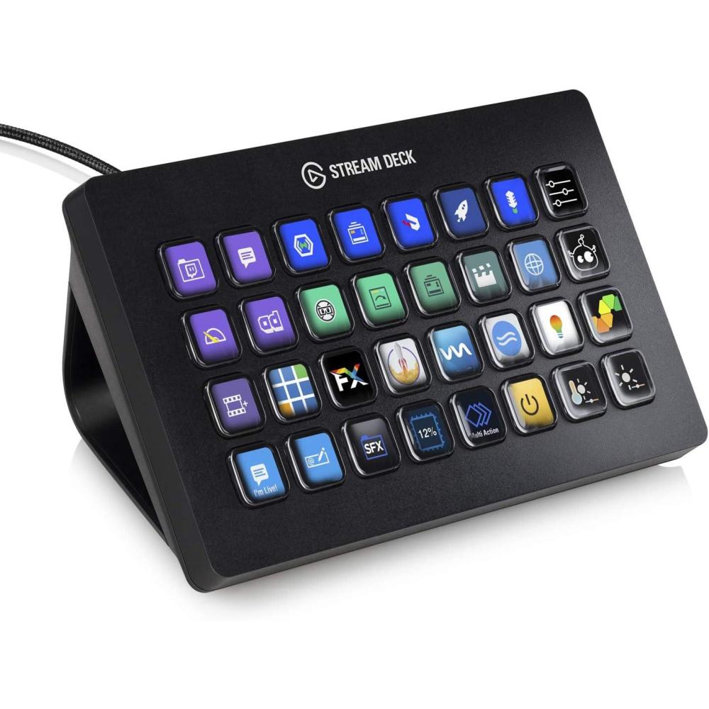 imageElgato Stream Deck XL Advanced Studio Controller 32 Macro Keys Trigger Actions in apps and Software Like OBS Twitch YouTube and More USB Works with Mac and PC32 Keys Pack of 12