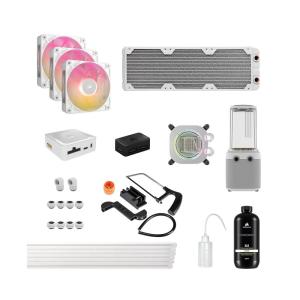 CORSAIR XH505i RX 360 RGB Custom Cooling Kit – XC7 CPU Water Block, XD6 Pump Reservoir, 3X RX120 RGB Fans, XR5 360mm Radiator, System Hub Included – Black(White)