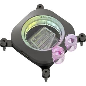 CORSAIR iCUE Link XC7 RGB Elite CPU Water Block – Transparent Flow Chamber – 24 RGB LEDs – Fits Intel LGA 1700, AMD AM5 and Older – Stealth Gray