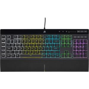 Corsair K55 RGB PRO Membrane Wired Gaming Keyboard – IP42 Dust and Spill-Resistant – 6 Macro Keys with Elgato Integration – iCUE Compatible – QWERTY NA – PC, Mac, Xbox – Black