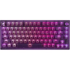 Corsair K65 Plus Wireless 75% RGB Hot-Swappable Mechanical Gaming Keyboard – QWERTY US Layout, Pre-Lubricated MLX Red v2 Linear Switches, Dual-Layer Sound Dampening – Atomic Purple