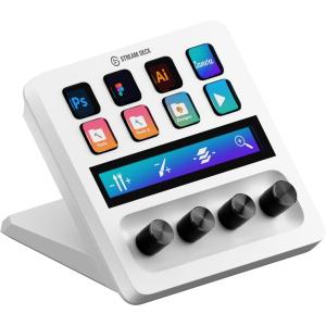 Elgato Stream Deck +, Audio Mixer, Production Console and Studio Controller for Content Creators, Streaming, Gaming, with customizable touch strip dials and LCD keys, works with Mac and PC(White)