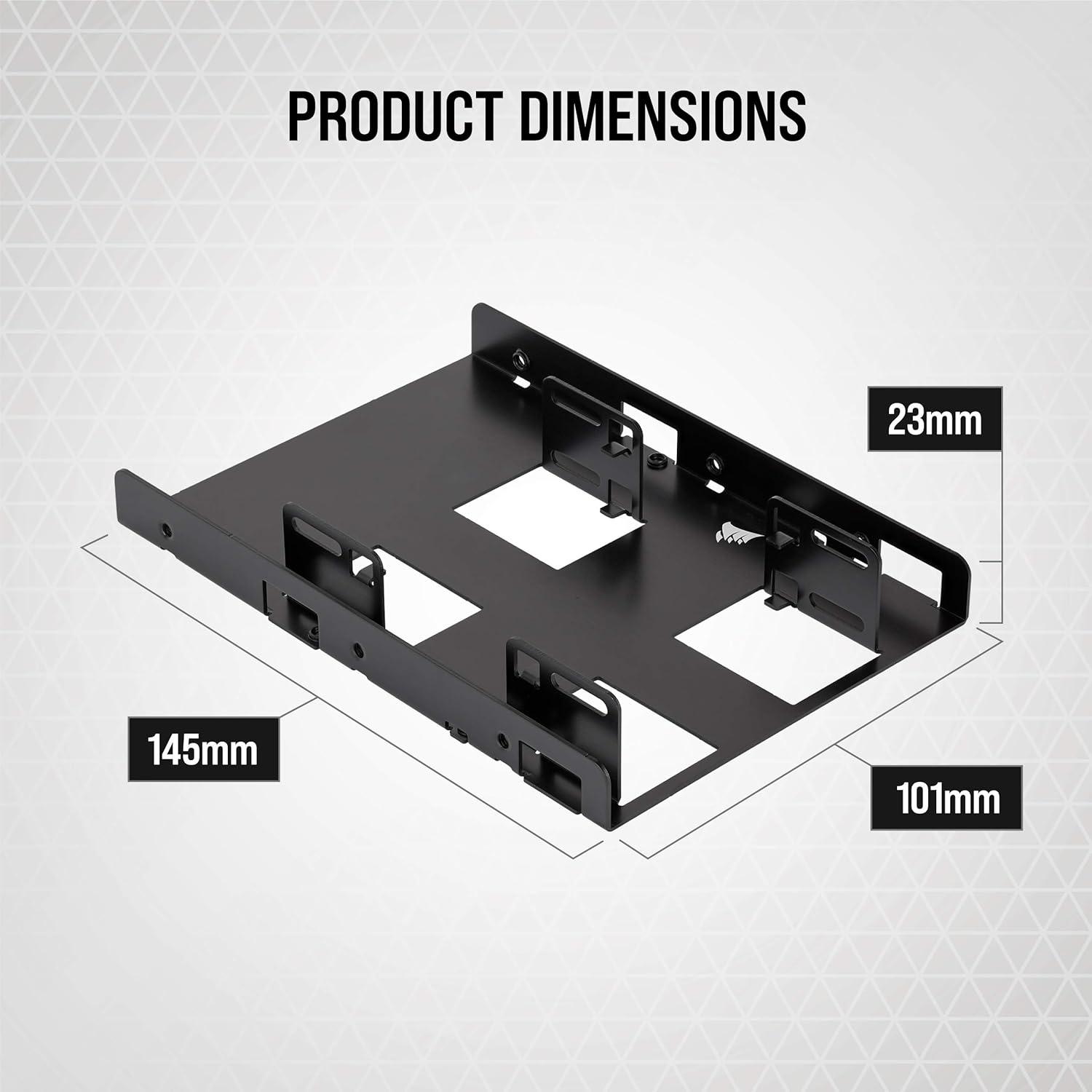 imageCorsair Dual SSD Mounting Bracket 35 Internal Drive Bay to 25 Easy Installation BlackBlack