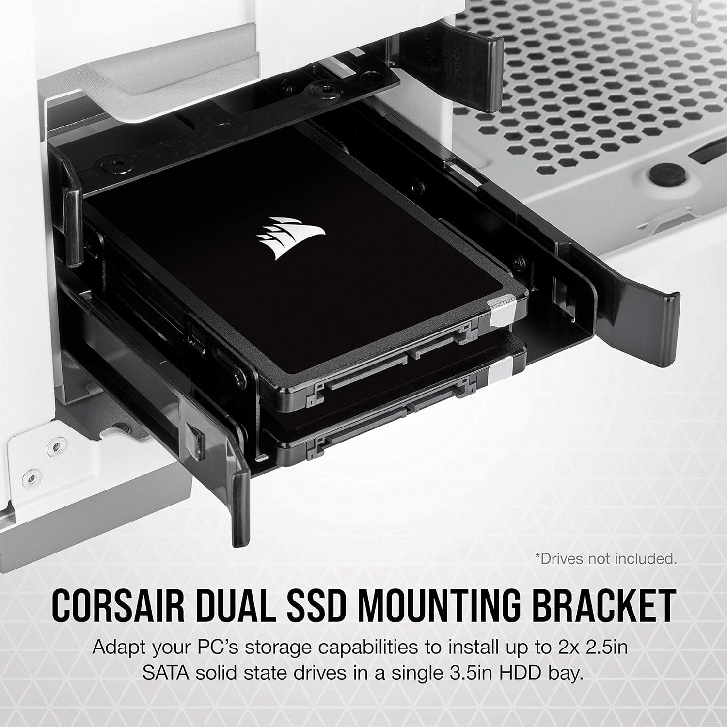 imageCorsair Dual SSD Mounting Bracket 35 Internal Drive Bay to 25 Easy Installation BlackBlack
