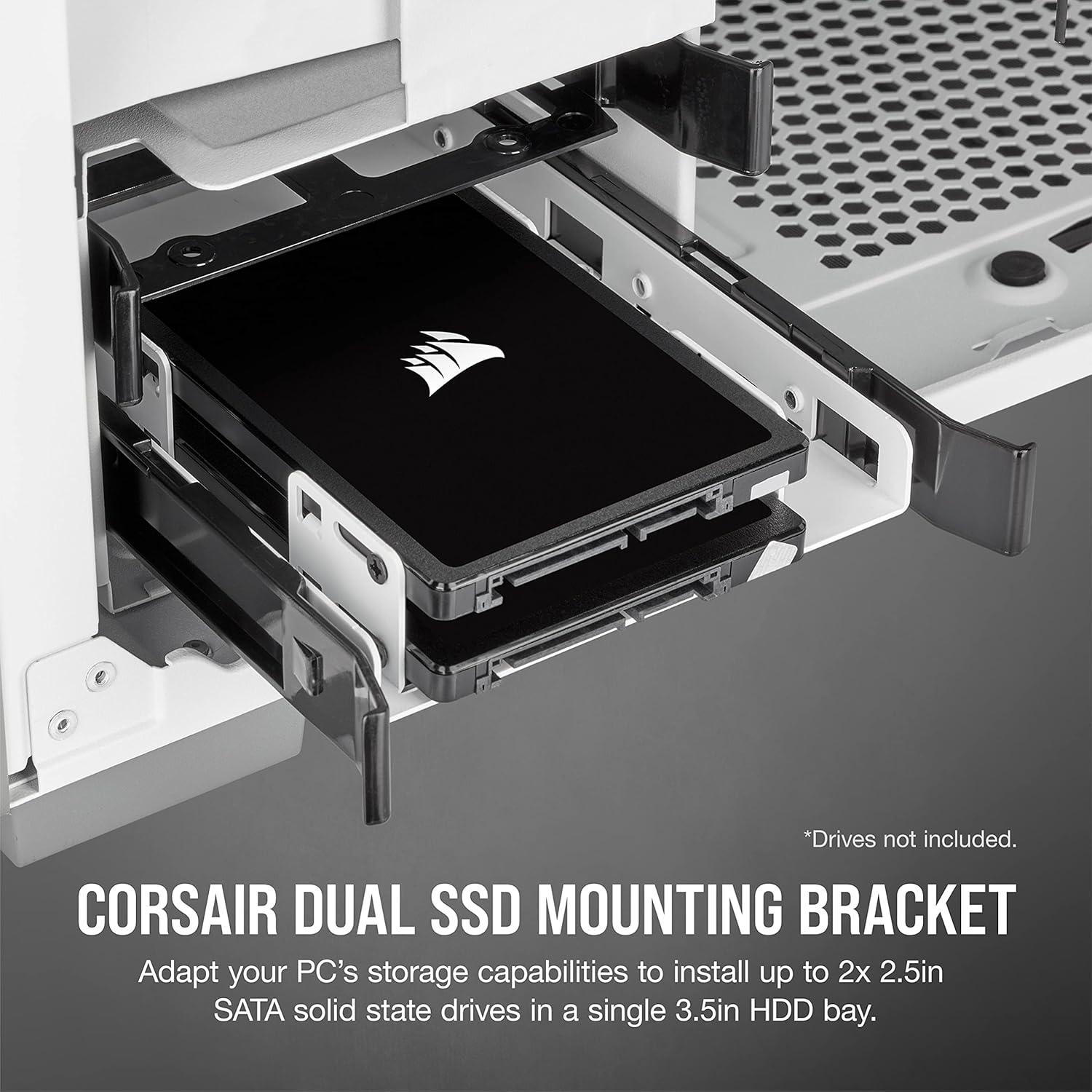 imageCorsair Dual SSD Mounting Bracket 35 Internal Drive Bay to 25 Easy Installation White