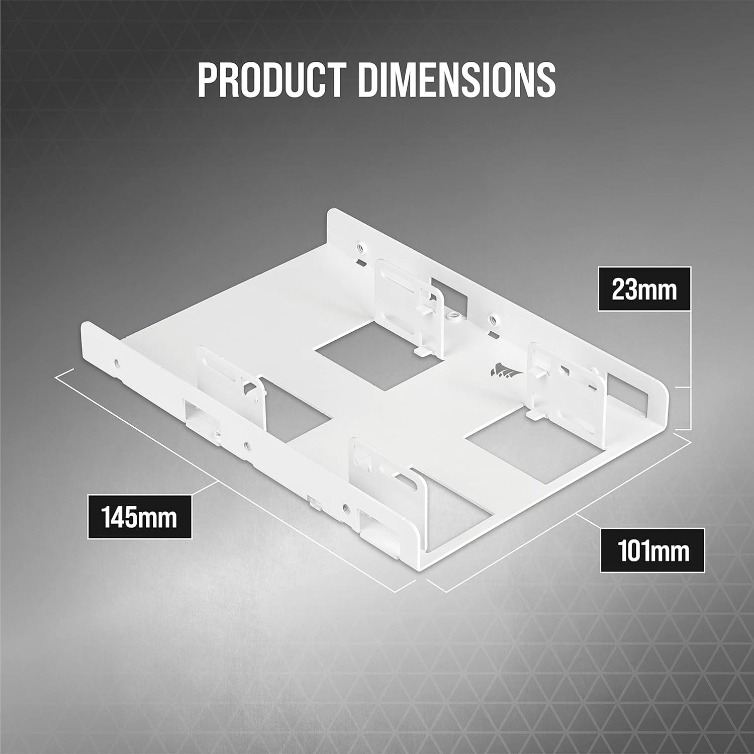 imageCorsair Dual SSD Mounting Bracket 35 Internal Drive Bay to 25 Easy Installation White